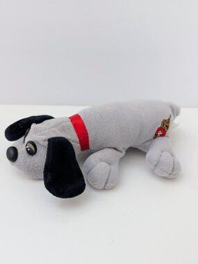 Vintage Tonka Pound Puppy Plush Toy Gray Dog with Black Ears 7 Inches